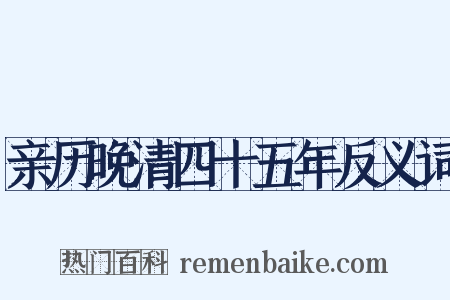 亲历晚清四十五年反义词是什么意思的图片